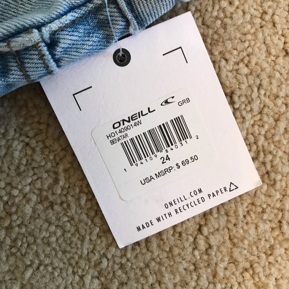 ONeill Distressed Denim Blue Jeans NEW Womens Size 0 Waist 24 Light Wash Benatar - Picture 5 of 14